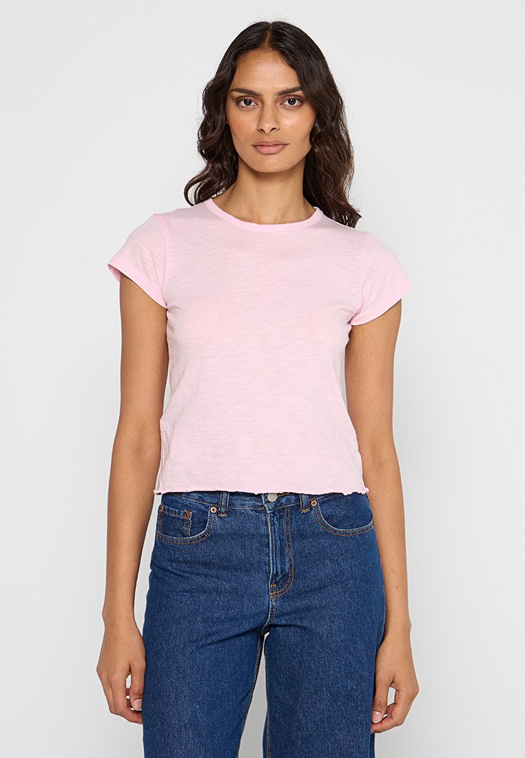 Mango T-shirt basic roze Mango T-shirt basic roze