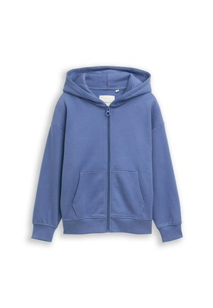 MIT RÜCKENPRINT - Sweat zippé - dusty faded blue