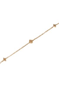 Goldkette Armband mit abwechselnden blumenförmigen und sternförmigen Akzenten, glatter Textur und einem zarten, feinen Glieddesign.