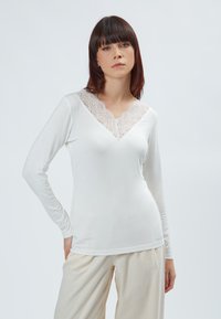 INFLUENCER INFLUENCER T-SHIRT LACE T-SHIRT - Langarmshirt - off white