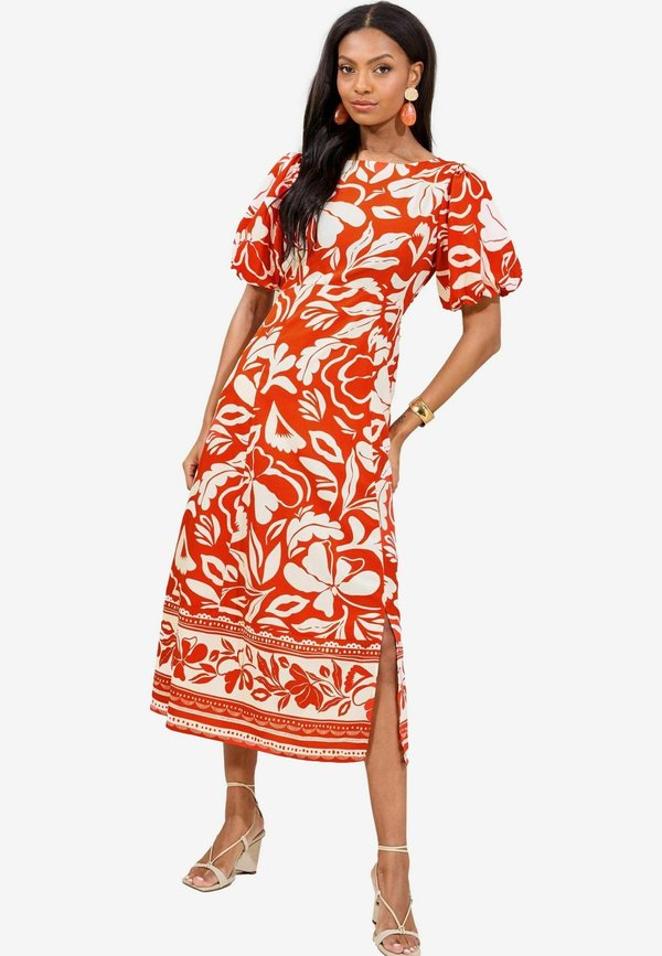 REGULAR FIT - PUFF SLEEVE AND FLARE MIDI - Freizeitkleid