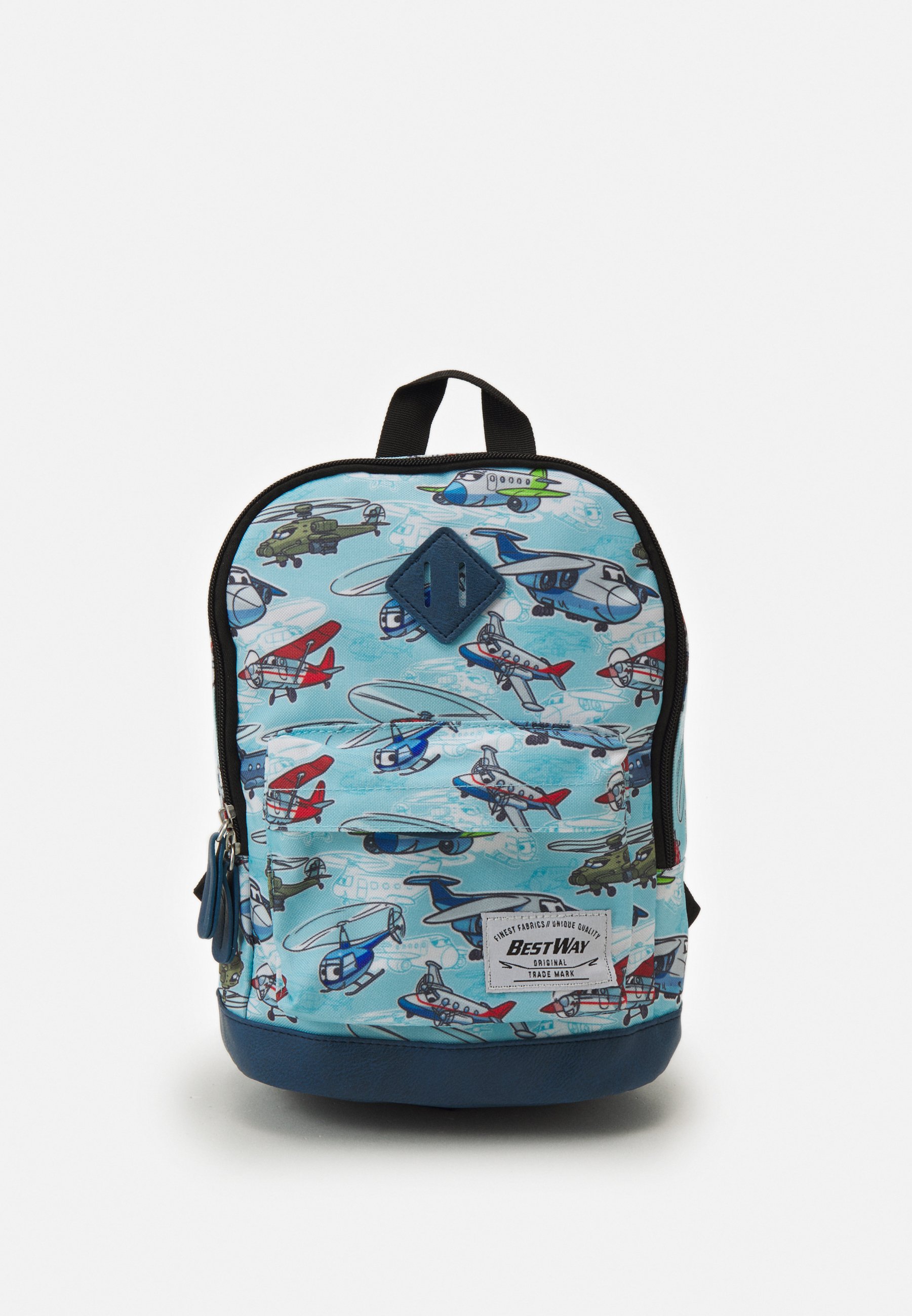 green and blue backpack