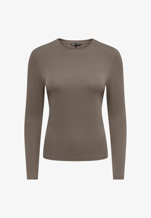 ONLY, ONLRILEY O-NECK L/S TOP JRS NOOS - T-shirt à manches longues - dark brown