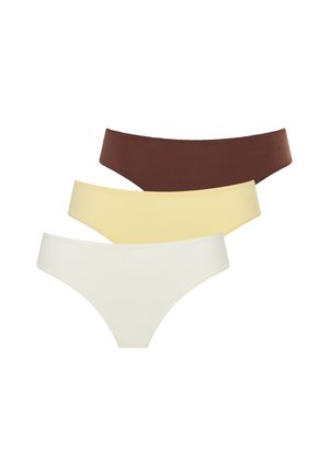 LASCANA, LSCN BY LASCANA LSCN BRASILSLIP INVISIBLE 3 PACK - Tanga - yel,brow,cre