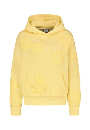 MIT SMILEY-MOTIVEN UND KÄNGURUTASCHE - Sweatshirt - gelb