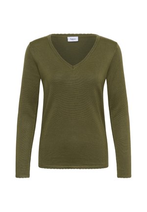 Saint Tropez, MILASZ LONG SLEEVE V-NECK - Striktrøje - four leaf clover melange