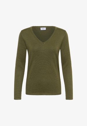 Saint Tropez, MILASZ LONG SLEEVE V-NECK - Striktrøje - four leaf clover melange