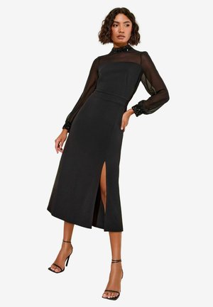 PETITE FIT -SEQUIN TRIM MIDI   - Denné šaty - black