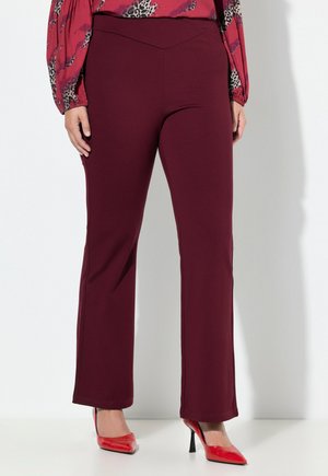 WITH LARED HEMS - Stoffhose - dark claret