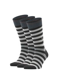 Burlington 3ER PACK STREIFEN LOGO ONE SIZE - Calze - schwarz grau