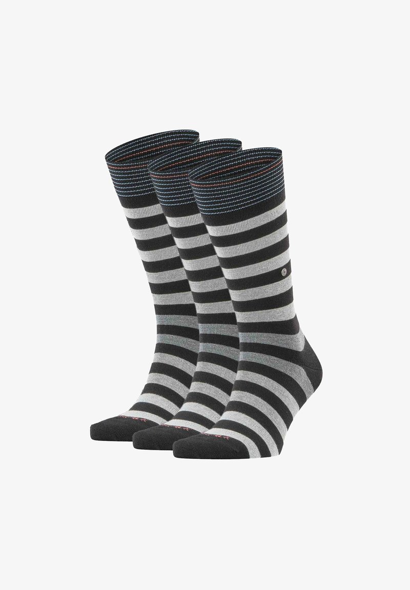 Burlington 3ER PACK STREIFEN LOGO ONE SIZE - Calze - schwarz grau