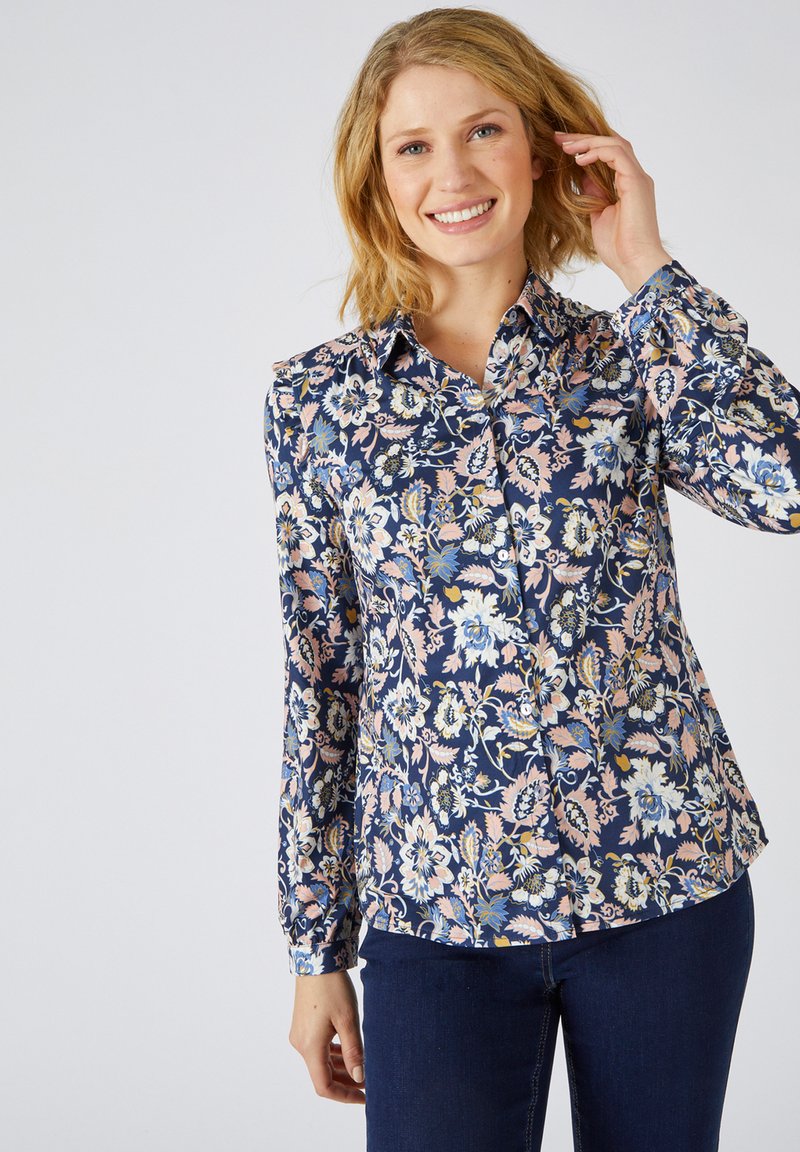 Damart À VOLANTS - Blusa - marine fleuri