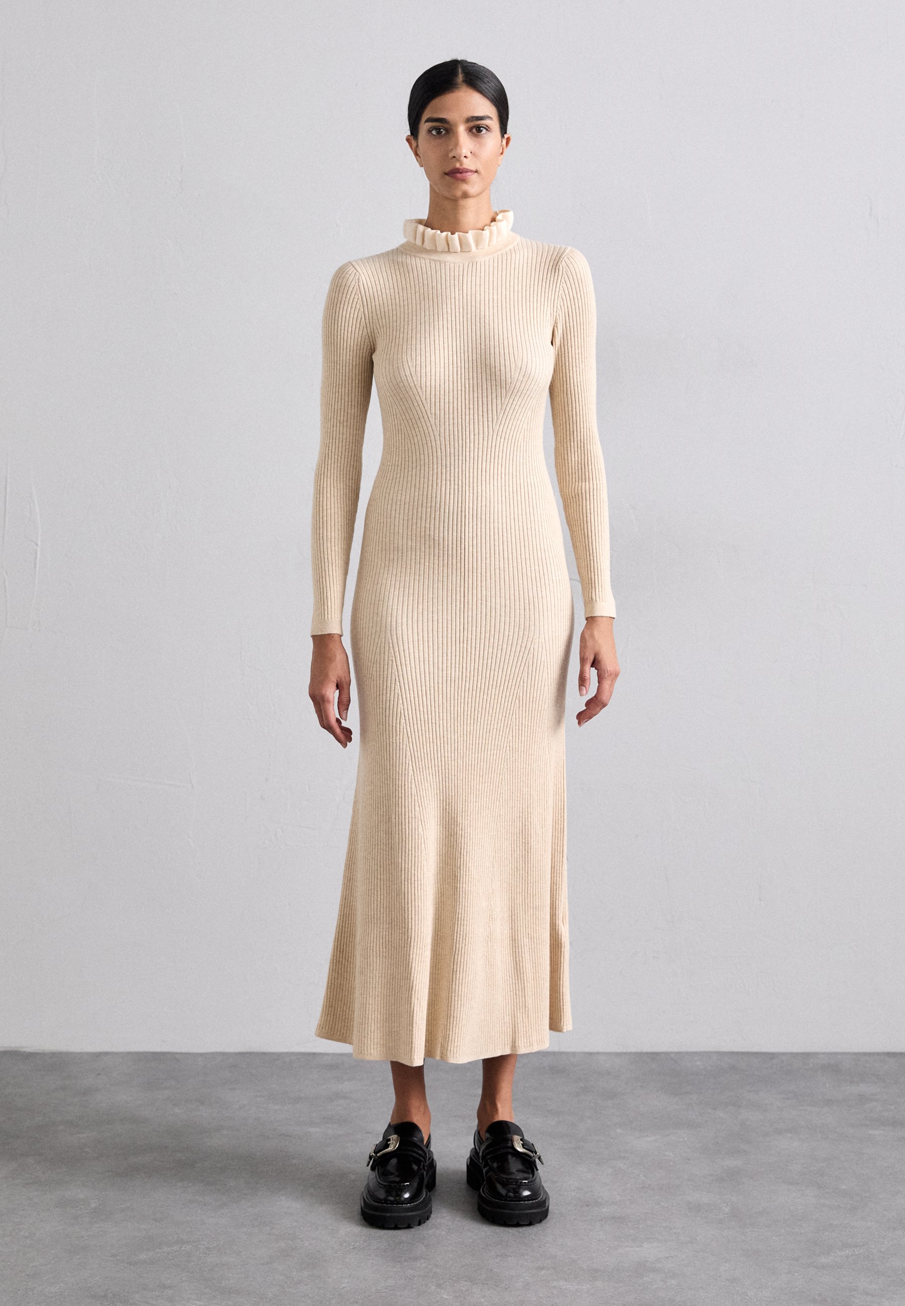 strapless open back dress SANDRO crystal-embellished ribbed-knit maxi dress