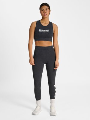 Hummel PULSE LOGO - Leggings - black melange