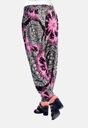 Koroshi PRINTED SUPER BAGGY - Pantalones - black