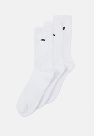 ESSENTIALS CUSHIONED CREW SOCKS PATCH LOGO 3 PACK - Strumpor - white