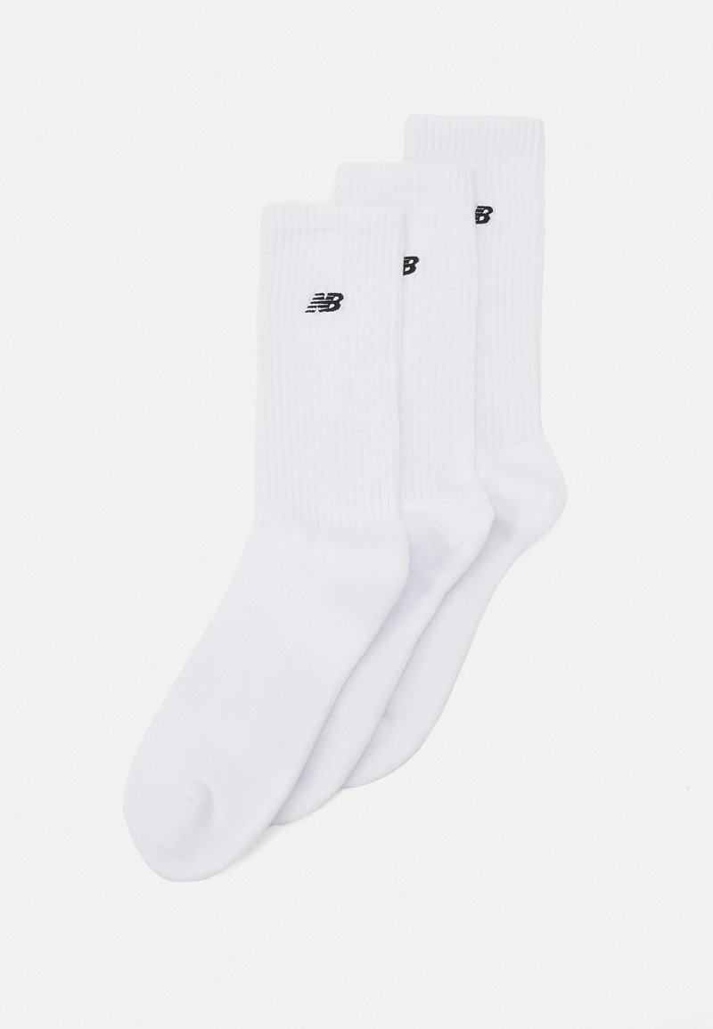 New Balance ESSENTIALS CUSHIONED CREW SOCKS PATCH LOGO 3 PACK - Zoknik - white