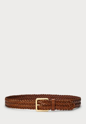BRAIDED VACHETTA LEATHER BELT - Curea - brown