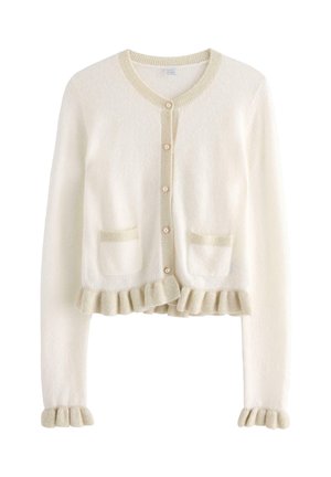 WITH FLOUNCES AND PEARL BUTTONS - Cardigan - off white