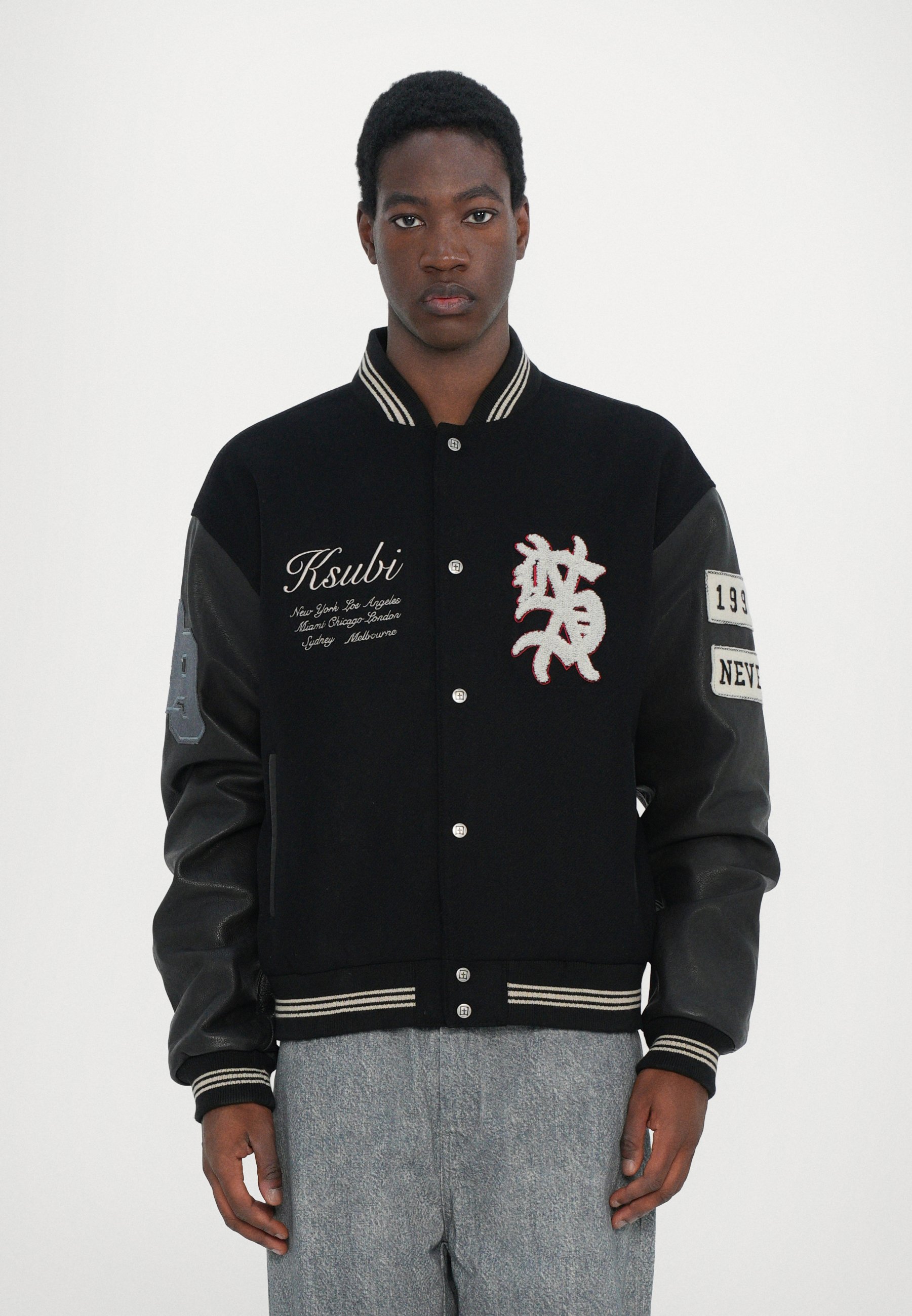 ほぼ新品 BIG B VARSITY JACKET BLACK スカジャン S 楽天市場】ハフ アウター HUF SONG VARSITY JACKET メンズ