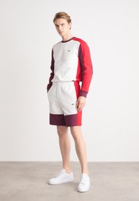 Lacoste ELEVATED COLORBLOCK  - Verryttelyhousut - flour/red-spleen