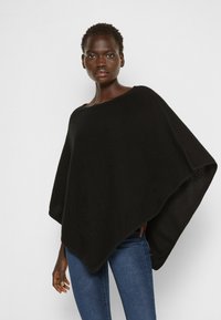 Davida Cashmere - TRIANGLE PONCHO - Poncho - black Miniatuurafbeelding 1