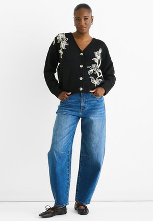 FLORAL APPLIQUE - Cardigan - schwarz