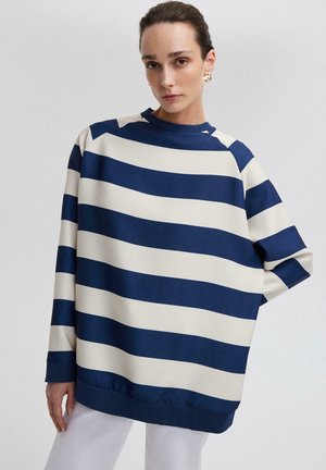 STRIPED - Sweatshirt - navy blue