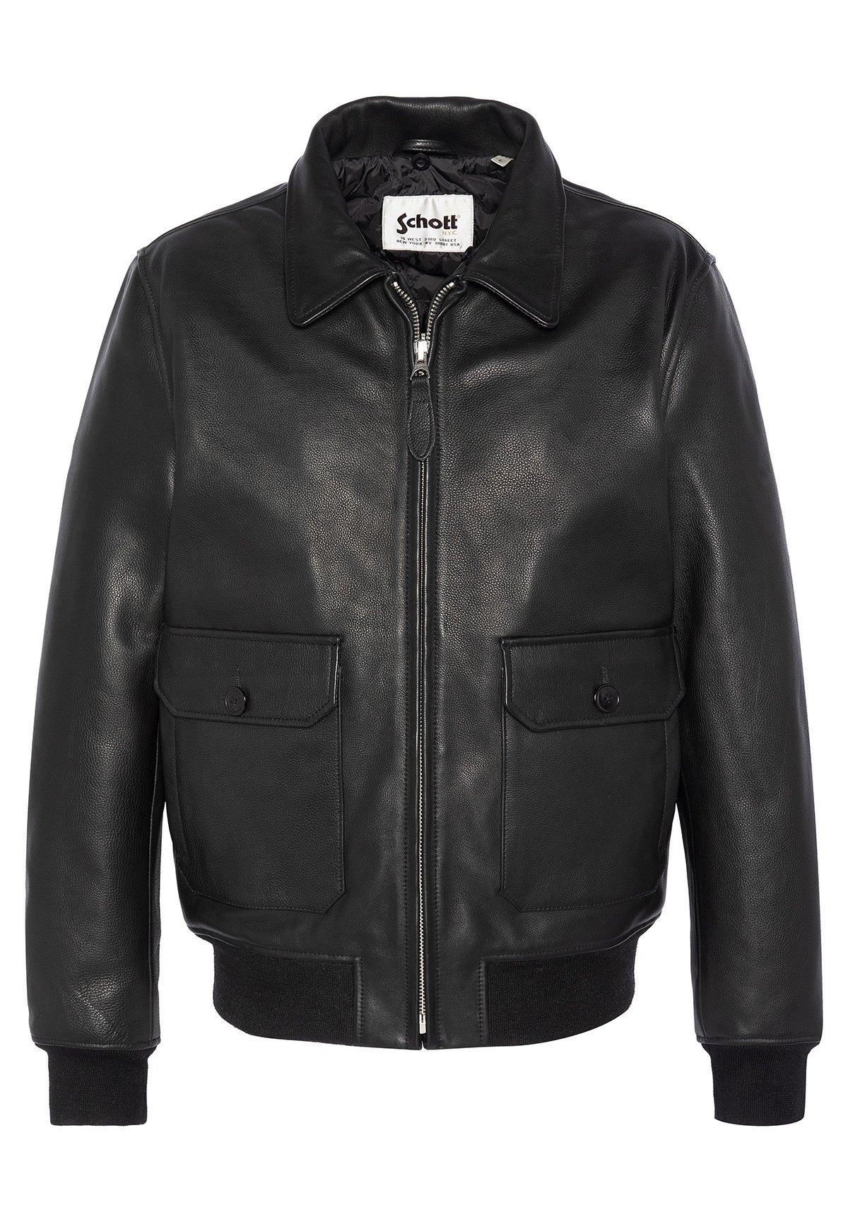 Schott Leather jacket - noir/black - Zalando