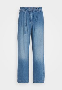 LOW LOOSE BELTED - Wide Leg - mid blue