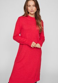 VILA VIRIL CREW NECK MIDI DRESS - Pletené šaty - barbados cherry