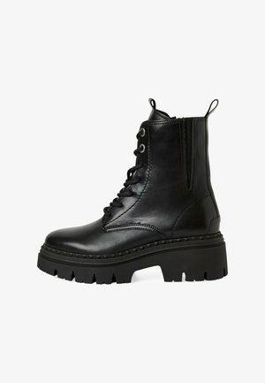 Tamaris Enkellaarsjes met plateauzool - black leather