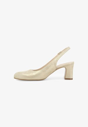 Melluso, MELLUSO SLINGBACK CON TACCO A BLOCCO X516Q - Decolleté - gold-coloured