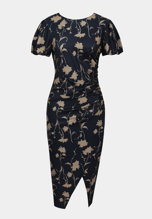 Anna Field, PUFF SLEEVE MIDI - Φόρεμα ημέρας - black base with beige print