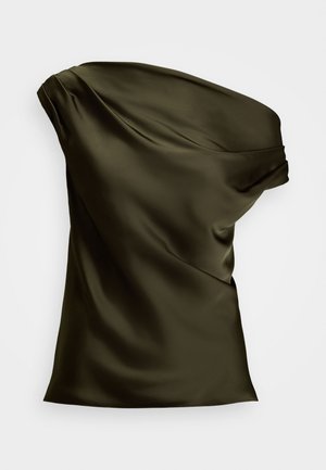 Lauren Ralph Lauren SATIN CHARMEUSE OFF THE SHOULDER BLOUSE - Blūze - botanic green