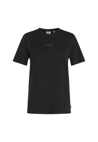 Black cotton T-shirt with a round neck, short sleeves, and subtle "O'Neill" embroidered detail on the chest. Smooth texture, classic fit.