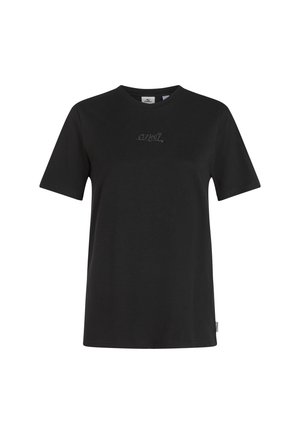 T-shirt en coton noir avec col rond, manches courtes et subtile broderie "O'Neill" sur la poitrine. Texture lisse, coupe classique.
