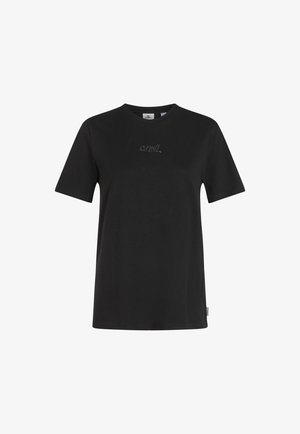 T-shirt en coton noir avec col rond, manches courtes et subtile broderie "O'Neill" sur la poitrine. Texture lisse, coupe classique.