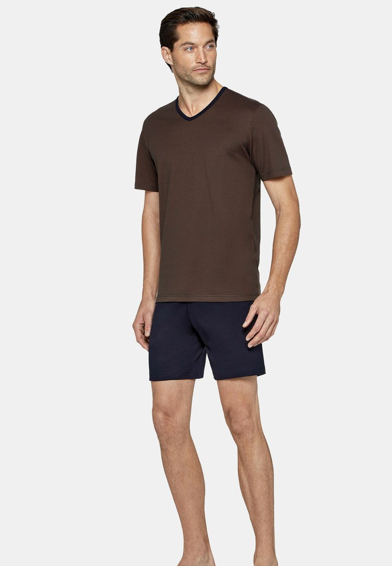 Herren Pyjamas | Impetus Nachtwäsche Set marron & marine/braun - WS14859 Herren Pyjamas | Impetus Nachtwäsche Set marron & marine/braun - WS14859