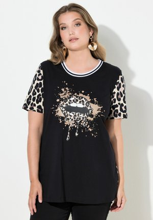 BEQUEME PASSFORM LIPPEN MOTIV LEO DETAILS - Camiseta estampada - black