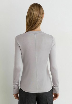 Reiss, BRODY HIGH V-NECK LONG-SLEEVE TOP - Langærmet T-shirt - light grey
