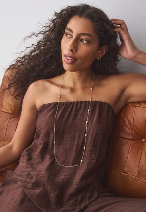 Next, ROPE BEADED LONG NECKLACE . - Necklace - gold tone