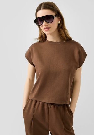 QS, T-SHIRT - T-Shirt basic - braun