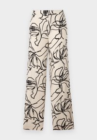 OBJSANNE ALINE WIDE PANT - Broek - sandshell/black