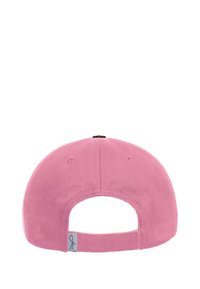 Rosa Baseballcap aus einem strukturierten Stoff, mit gebogenem Schirm und verstellbarem Hinterriemen. Verfügt über Belüftungslöcher für Atmungsaktivität.