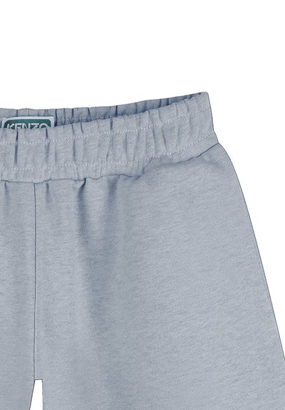 Lichtgrijze katoenen shorts met een elastische tailleband, voorzien van een gladde textuur en een logolabel aan de binnenkant van de tailleband.