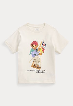 Polo Ralph Lauren, POLO BEAR COTTON JERSEY TEE 2-6Y - Printtipaita - bear deckwash white
