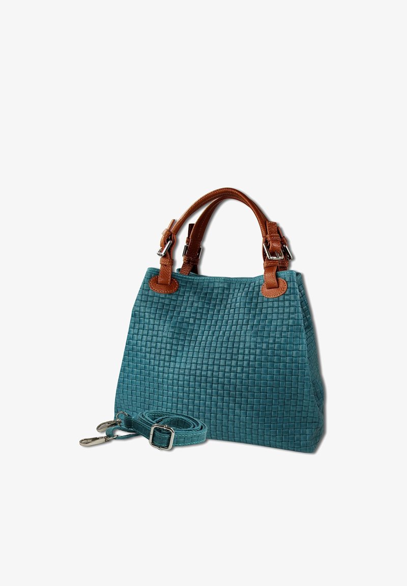 DrachenLeder Handtas - türkis braun