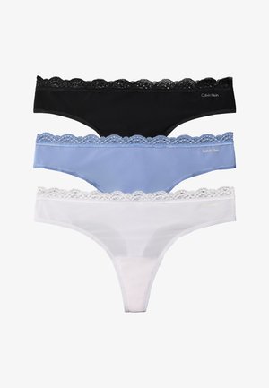 Calvin Klein Underwear, THONG 3PK - String - black blue tulip frosty lilac