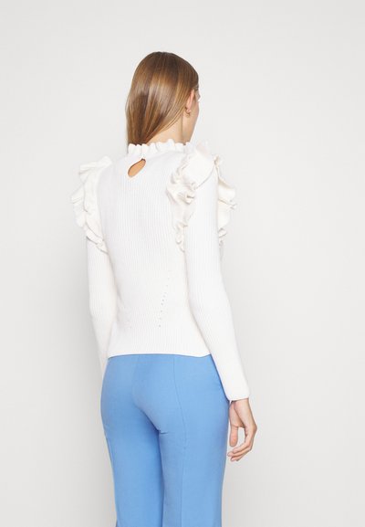 Erdem LONG SLEEVE FLARED HEM AND RUFFLE DETAIL - Πουλόβερ - cream